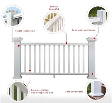 Rails de clôture en vinyle blanc